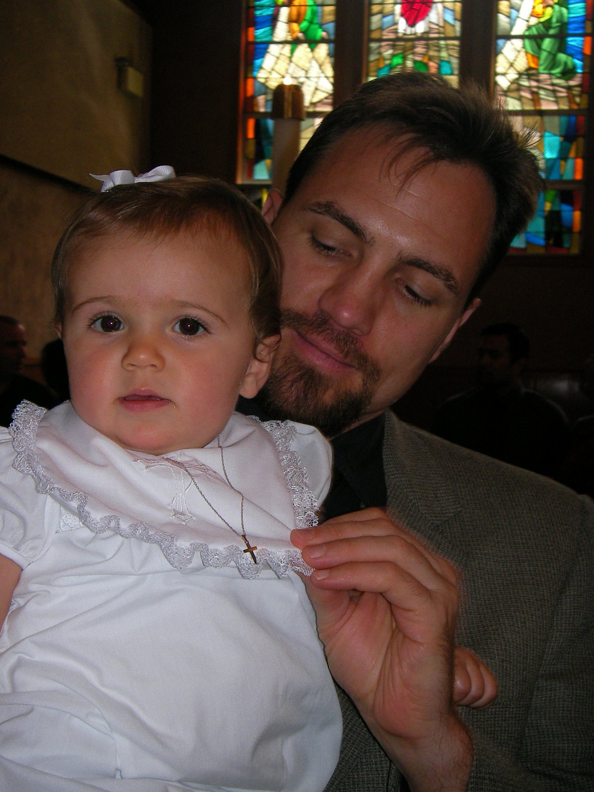 Scott and baby Clarice at her baptism