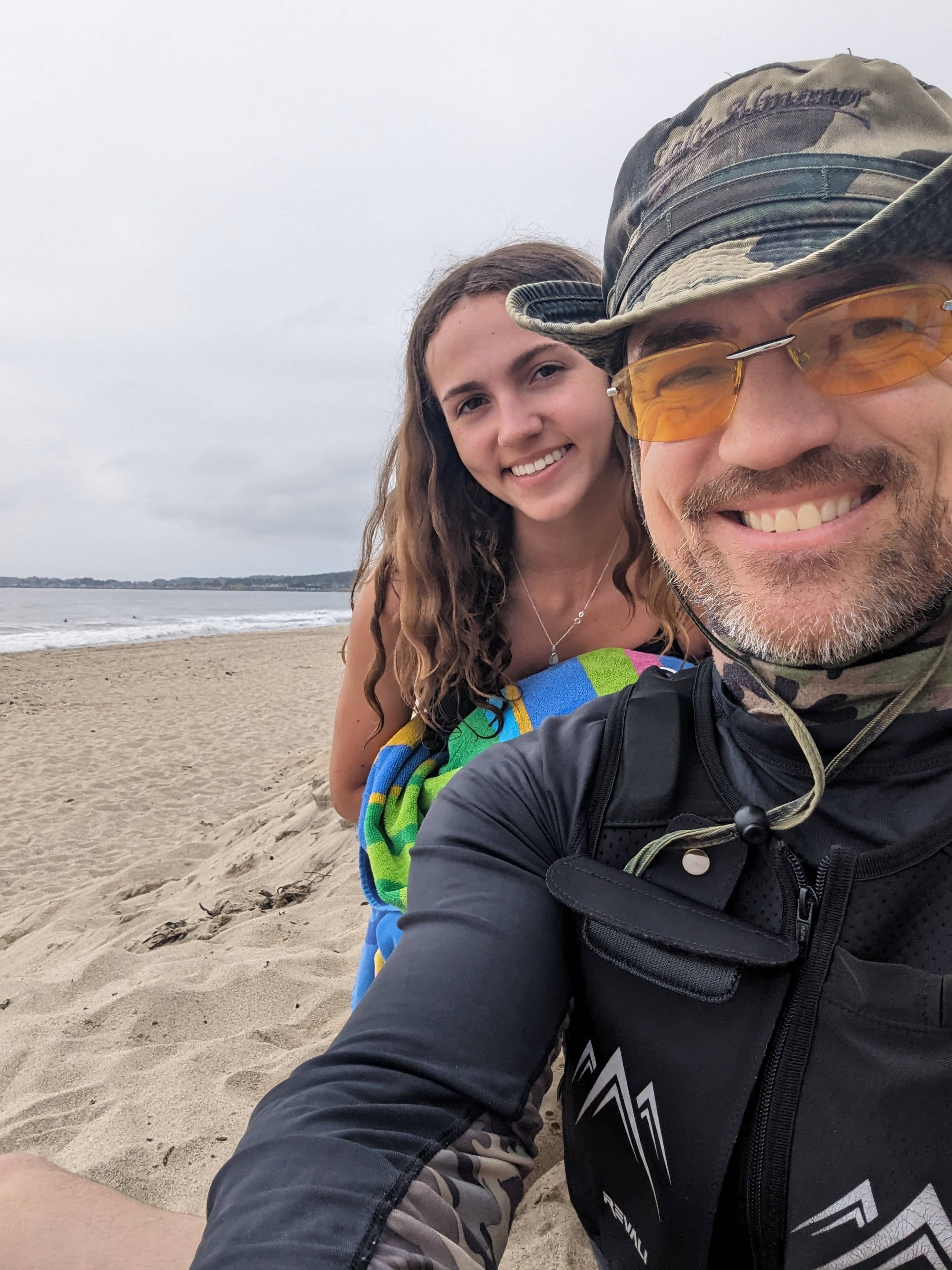 Scott and Clarice at Half Moon Bay beach