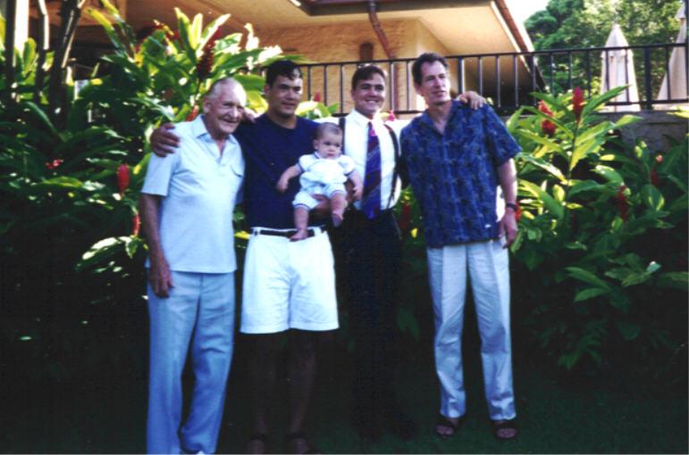 The Curtner men, Napili Kai, Maui, 1995